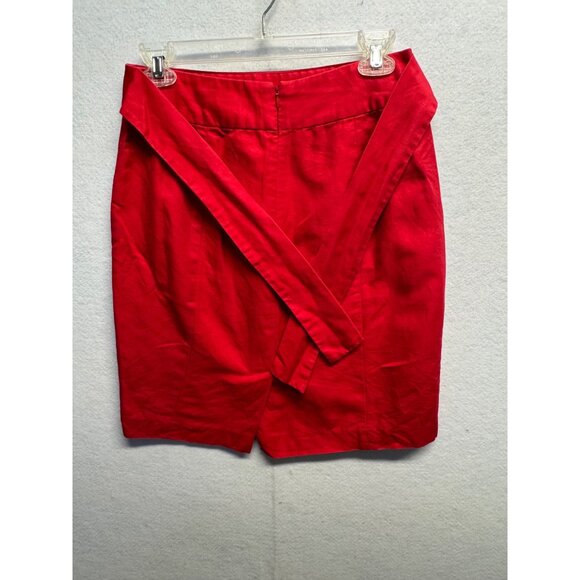 Banana Republic Red Linen-Blend Tie-Waist Skirt Size 2 - Picture 8 of 9